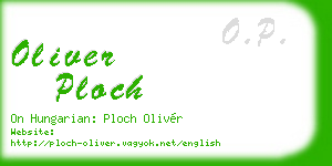 oliver ploch business card